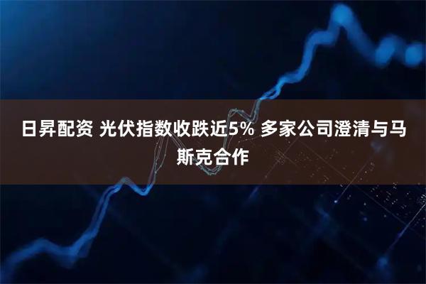 日昇配资 光伏指数收跌近5% 多家公司澄清与马斯克合作