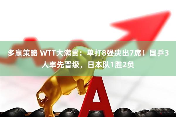 多赢策略 WTT大满贯：单打8强决出7席！国乒3人率先晋级，日本队1胜2负